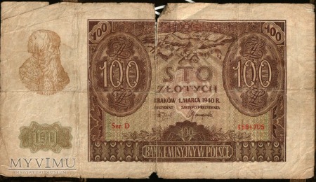 100 złotych- 1940 - GG