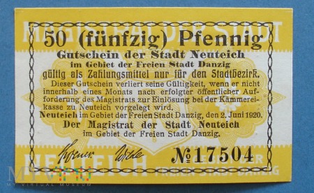 50 Pfennig 1920 - Neuteich FSD - Nowy Staw