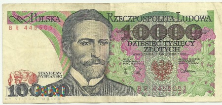 Banknot 10 000 złotych 1 grudnia 1988
