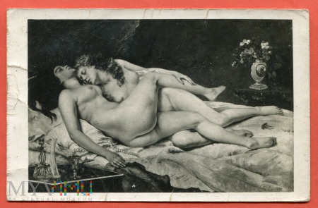 Sen - Gustave Courbet, pocztówka c. 1940-50