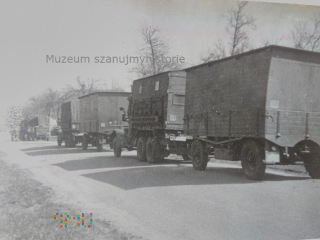 Duże zdjęcie kolumna niemieckich ciężarówek
