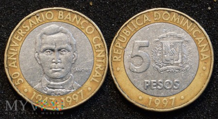 Dominikana, 5 pesos 1997