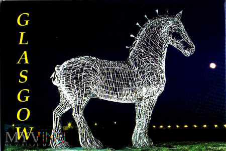 Duże zdjęcie magnes ze świetlnym koniem z Glasgow