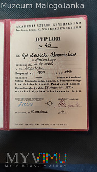 Dyplom ukończenia ASG z 1953 roku