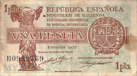 Hiszpania - 1 peseta (1937)