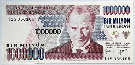Turcja 1 000 000 lir 1995