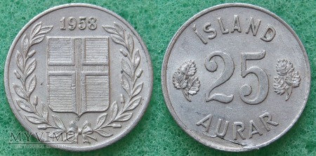 Islandia, 25 Aurar 1958