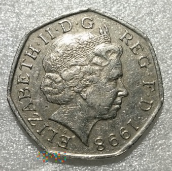 Wielka Brytania, 50 pence 1998