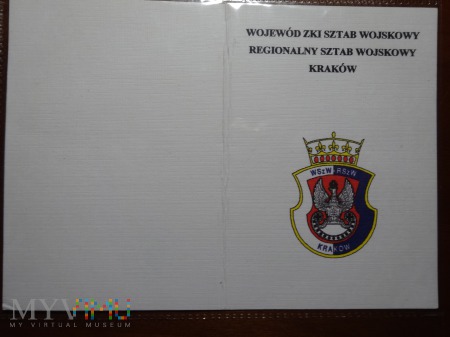 Legitymacja do odznaki WSzW-RSzW Kraków druk