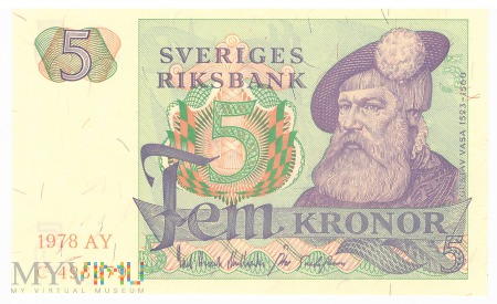 Duże zdjęcie Szwecja - 5 koron (1978)