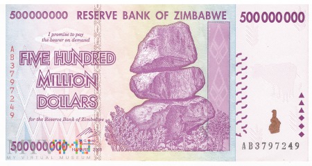 Zimbabwe - 500 000 000 dolarów (2008)