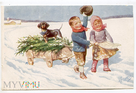 Dachshund - Jamnik świąteczno-okolicznościowy 1922
