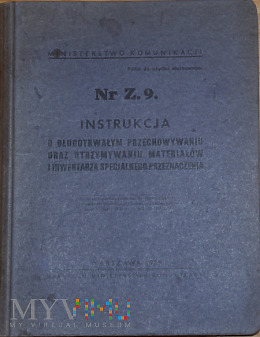 Z9-1939 Instrukcja o przechowywaniu materiałów