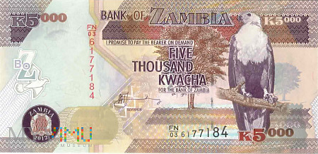 Duże zdjęcie Zambia - 5 000 kwacha (2012)