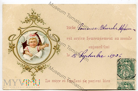 Powiadomienie o narodzinach - 1906