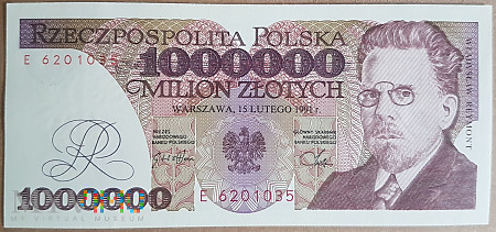 1000000 złotych 1991 rok seria E