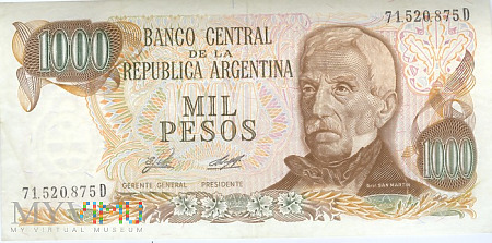 Argentyna 1000 Pesos 1976-1983