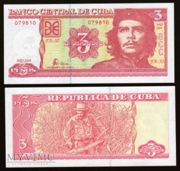 Duże zdjęcie Cuba - P 123 - 3 Pesos - 2004
