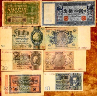 Duże zdjęcie Stare Banknoty Niemieckie