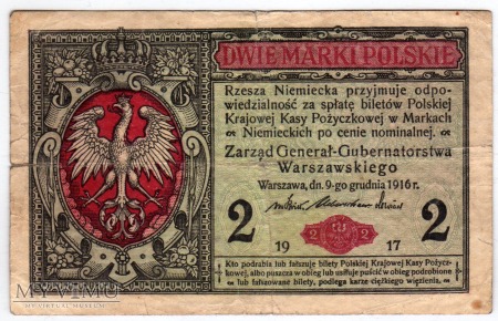 Duże zdjęcie 09.12.1916 - 2 Marki Polskie