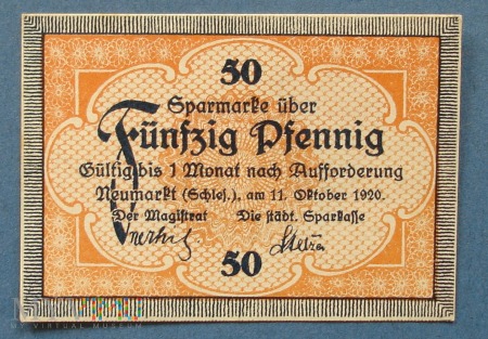 50 Pfennig 1920 r -Neumarkt( Schl) - Sroda Slaska