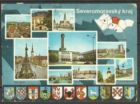 Duże zdjęcie Herby na czechosłowackiej widokówce.