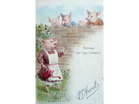 1904 Świnki świnka konewka 1 kwietnia 1er Avril