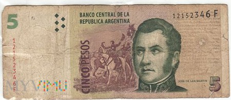 ARGENTYNA 5 PESOS 2002