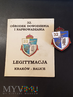 Legitymacja wraz z odznaką 32 ODiN Kraków