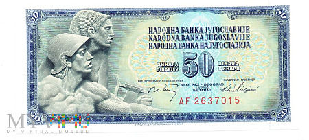 Jugosławia - 50 dianrów 1968r.