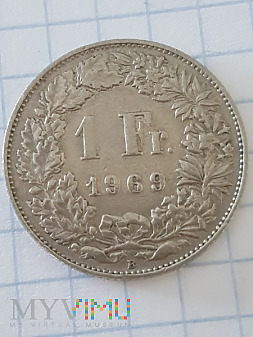 Duże zdjęcie Szwajcaria- 1 frank 1969 r.