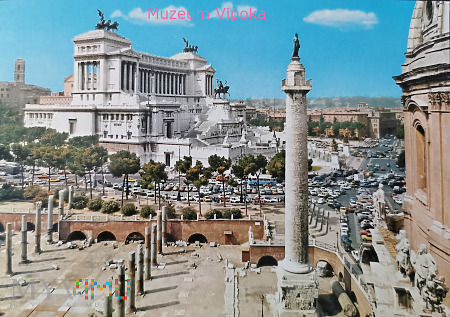 Rzym - Pomnik Wiktora Emanuela II +kolumna Trajana