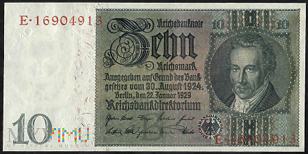 Reichsbanknote 10 Reichsmark 22.01.1929 r