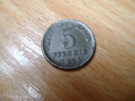 5 pfennigów 1921