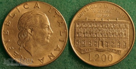 Włochy, 200 Lirów 1990