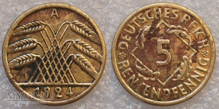 Niemcy, 1924, 5 Rentenpfennig