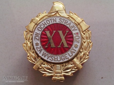 Odznaka Za Wysługę XX Lat ZOSP lakierowana