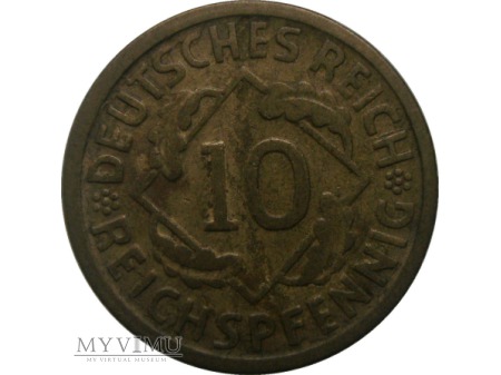 10 Reichspfennig 1925 rok.