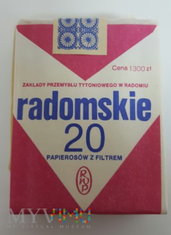 Papierosy Radomskie 1990 rok. Cena 1300 zł