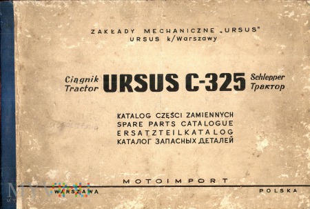 Ursus C- 325 Katalog części zamiennych