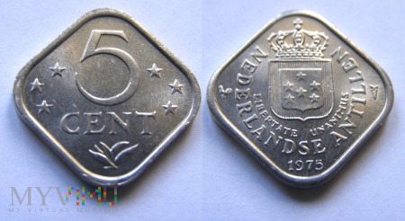 Duże zdjęcie Antyle Holenderskie, 5 Centów 1975