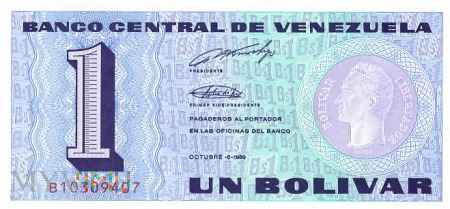 Wenezuela - 1 boliwar (1989)
