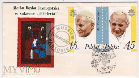 1987 - Koperta i papier listowy z Jasnej Góry