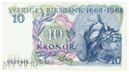Duże zdjęcie Szwecja - 10 koron (1968)
