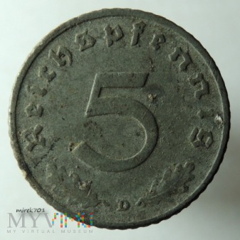 5 reichspfennig 1940 D