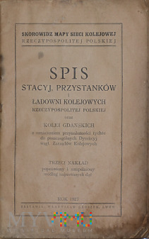 1927 - Spis stacji, przystanków i ładowni RP i KG