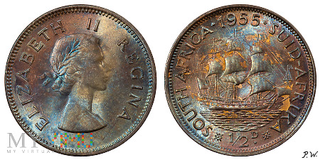 Republika Południowej Afryki - 1955 - half penny