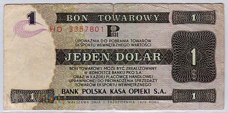 Bon Towarowy PeKaO - B30a - 1 Dolar - 1979