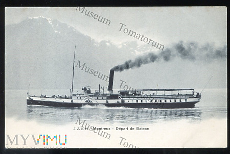 Montreux - Odpływający statek - przed 1906