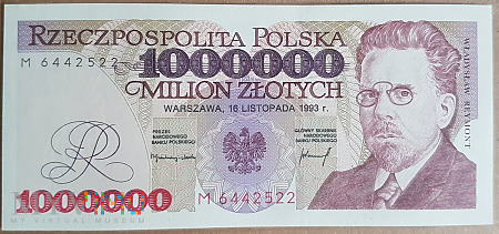 1000000 złotych 1993 rok seria M